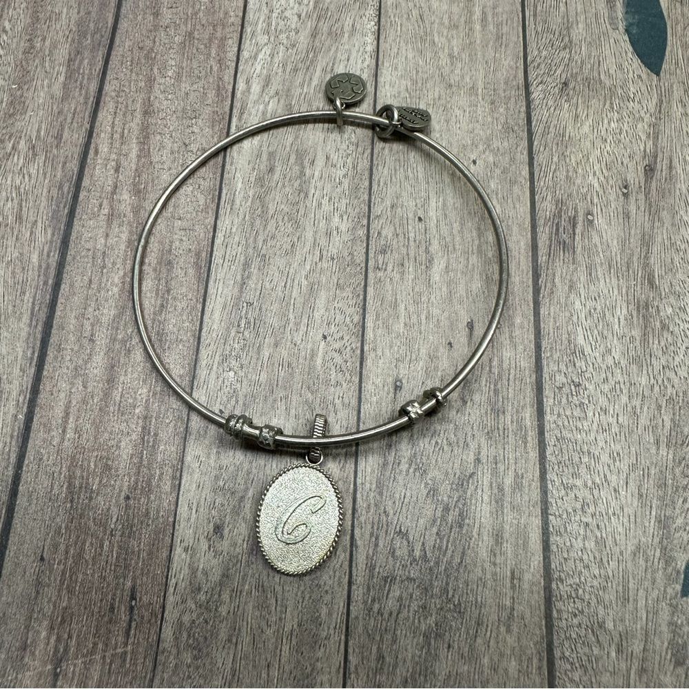 Alex And Ani Silver Initial C Charm‎ Bracelet B9
